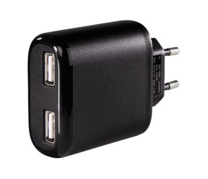 Hama 00123585 Auto-Detect USB Dual Charger, 5 V/4.8 A, black 