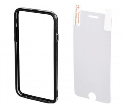 Hama 00135150 EDGE PROTECTOR COVER FOR IPHONE 6 plus and SCREEN Protector,BLACK