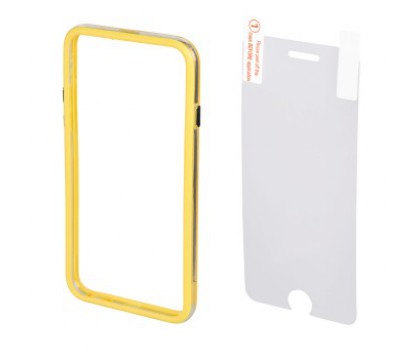 Hama 00135154 EDGE PROTECTOR COVER FOR IPHONE 6 plus and SCREEN Protecto , YELLOW
