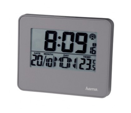 Hama  RC 650 RADIO CONTROLLED ALARM CLOCK, GREY 00136205