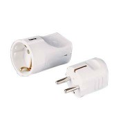 Hama 00047634 Plug/Socket with Earth Contact, set, white
