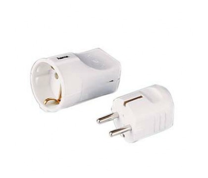 Hama 00047634 Plug/Socket with Earth Contact, set, white