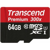 Transcend TS64GUSDU1 MicroSDXC/SDHC 64G Class 10 UHS-I 300x (Premium) With adapter