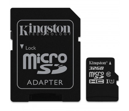 كينجستون (SDC10G2/32GB) كارت ميمورى مايكرو إس دى سعة 32 جيجا بايت ومزود بأدابتر