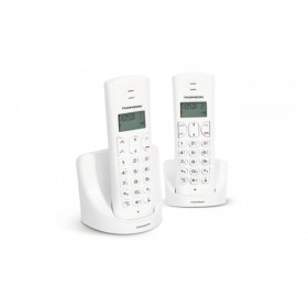 طومسون (TH-103D2WE) تليفون لاسلكى مزود بسماعة إضافية ذو لون أبيض