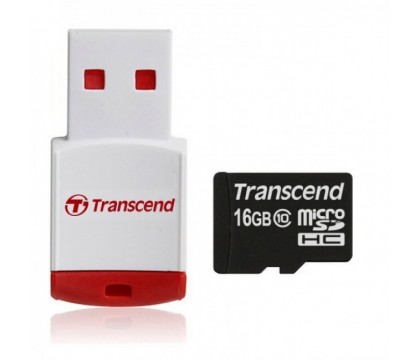 Transcend TS16GUSDHC10-P3 MicroSDHC Class 10 with P3 Card Reader (Premium)