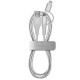 PURO P-CMAPLTFABRIC2 USB CABLE MICRO + LIGHTNING 8033830162459, 1MT, SILVER