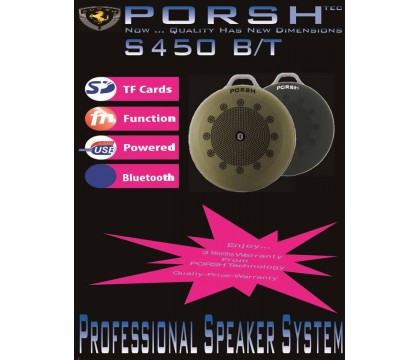 PORSH S 450 B/T PORTABLE Bluetooth Speaker, TF Mini cards, AUX, FM radio