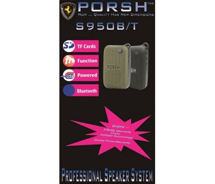 PORSH S 950 B/T PORTABLE Bluetooth Speaker, TF Mini cards, AUX, FM radio, BLACK