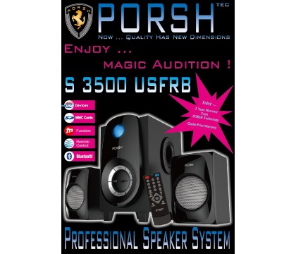 PORSH S 3500 USFRB SPEAKER BLUTOOTH 2.1 CH, USB, SD, FM