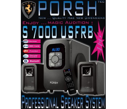 PORSH S 7000 USFRB SPEAKER BLUTOOTH 2.1 CH,USB, SD, FM