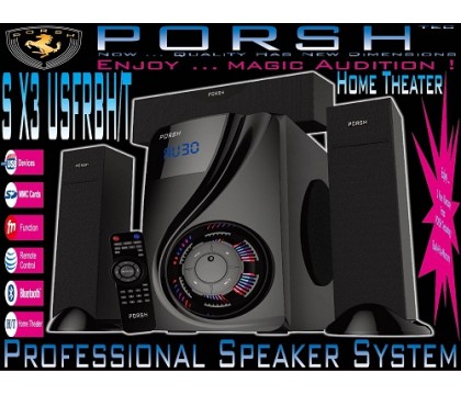 PORSH S X3 USFRBH/T SPEAKER BLUTOOTH 3.1 CH, USB, SD, FM