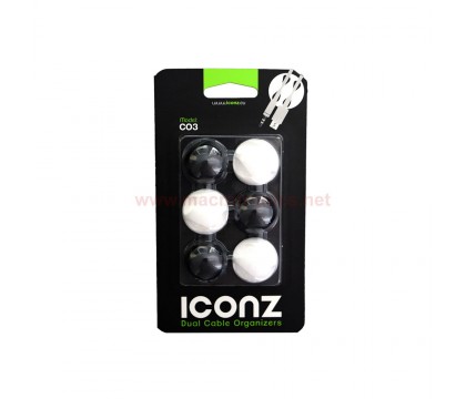 ICONZ IMN-CO3MKW CABLE ORGANIZER ROUND BLACK/WHITE