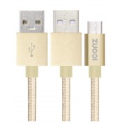 ICONZ IMN-UC02G USB to Micro-USB Charge and Sync Cable ALUMINUM 1.2M, GOLD