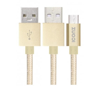 ICONZ IMN-UC02G USB to Micro-USB Charge and Sync Cable ALUMINUM 1.2M, GOLD