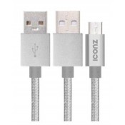 Iconz IMN-UC02S USB to Micro-USB Charge and Sync Cable ALUMINUM 1.2M, Silver