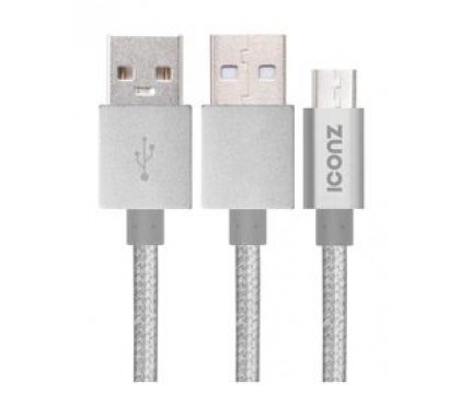 Iconz IMN-UC02S USB to Micro-USB Charge and Sync Cable ALUMINUM 1.2M, Silver