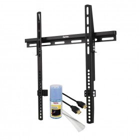 Hama 00109898 Fixed Wall Bracket 50 inch and Cleaning Spray and HDMI 1.5 m and Cloth Tube for Cables
