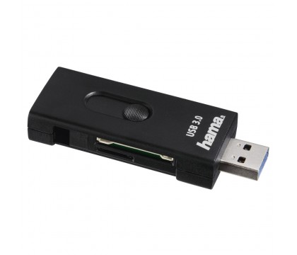 Hama 00124144 USB 3.0 OTG Card Reader for Smartphone/Tablet, SD/microSD, black