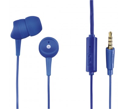 HAMA 00137437 BASIC IN-EAR HEADSET/MIC, BLUE