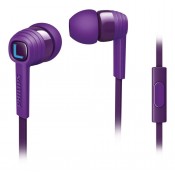 PHILIPS SHE7055PP/00 CITISCAPE IN EAR HEADPHONES WITH MIC, PURPLE