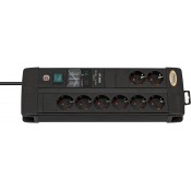 Brennenstuhl 1256000398 Premium-Line 30.000A extension socket with surge protection 8-way Duo black 3m H05VV-F 3G1,5