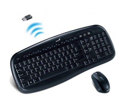 Genius KB-8000 Twintouch Wireless Multimedia Keyboard Mouse Combo 31340046106 1200 dpi + Genius 31710151100 HS-200C Lightweight PC Headset