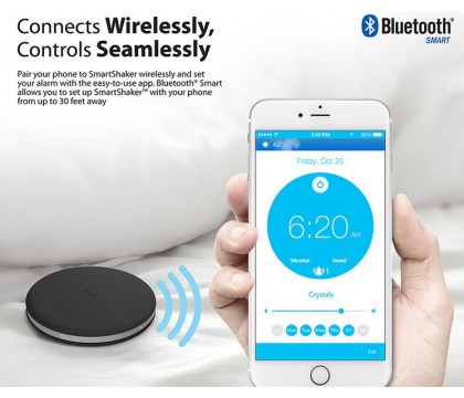 iLuv SMSHAKERBK SmartShaker™ Wireless Smartphone-Controlled Bluetooth® Bed Alarm Shaker