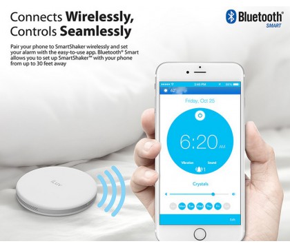 iLuv SMSHAKERWH SmartShaker™ Wireless Smartphone-Controlled Bluetooth® Bed Alarm Shaker