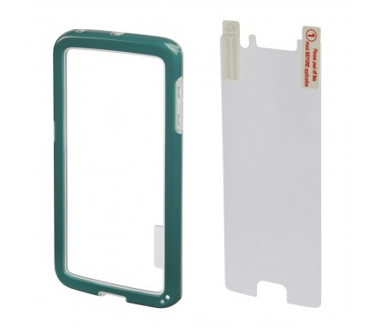 Hama 00136742 Edge Protector Cover for Samsung Galaxy S6 Edge + Screen Protector, green