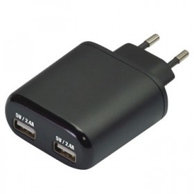 Vanson SP-10USBI 4,8A Dual USB Wall Charger with IC for Auto Detection , Black