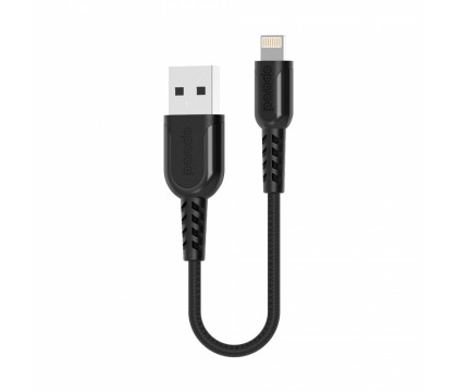 PORODO PD-LMETRP025 LIGHTNING TO USB CABLE 0.25CM, BLACK