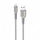 Porodo PD-LMETRP12 Metal Braided Lightning Cable, 1.2 Meter, Grey