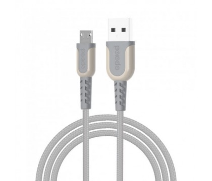 Porodo PD-LMETRP12 Metal Braided Lightning Cable, 1.2 Meter, Grey