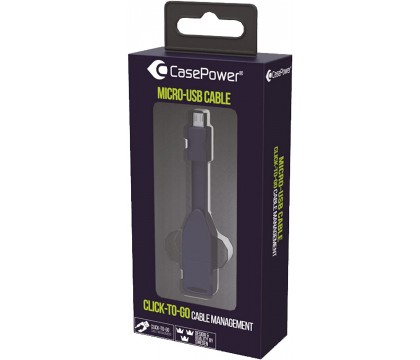 CASEPOWER CLICK TO GO USB TO MICRO CABLE, BLACK