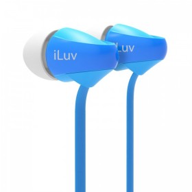 iLuv PEPPERMINTBU Peppermint Tangle-resistant noise-isolating stereo earphones, BlUE