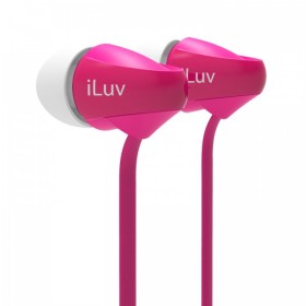 iLuv PEPPERMINTPK Peppermint™ Tangle-resistant noise-isolating stereo earphones, PINK