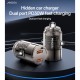 Yesido Y69 Aluminum Alloy Transparent Shell Pull Ring Design PD 30W Fast Charging Mini Hidden Car Charger