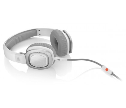JBL J55i High-Performance On-Ear Headphones with JBL Drivers, Rotatable Ear-Cups and Microphone, White