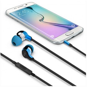 iLuv PARTYONSBL PARTY ON TANGLE-RESISTANT IN-EAR STEREO EARPHONES WITH MIC ,Blue