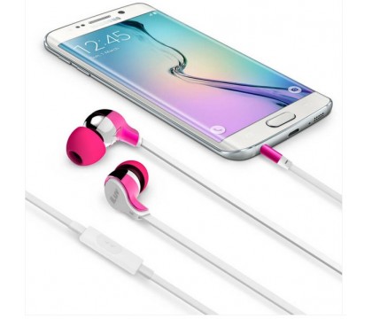 iLuv PARTYONSPK PARTY ON TANGLE-RESISTANT IN-EAR STEREO EARPHONES WITH MIC , Pink