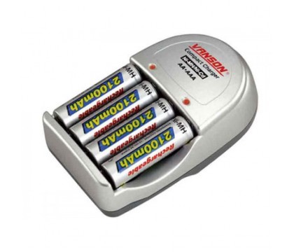 Vanson  V-99A+4AAA   4×AA/AAA or 2×9V Battery charger with Timer Control + 4×AAA 750MAH