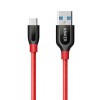 أنكر (A8168091) كابل من طرف يو إس بى إلى طرف يو إس بى - سى ذو طول 0.9 متر و ذو لون أحمر
