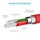 Anker A8132091 PowerLine Micro USB (3ft) - Durable Charging Cable, with 5000+ Bend Lifespan, Red