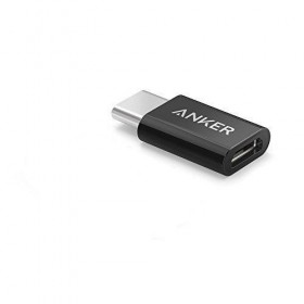 Anker B8174011 USB-C (male) to Micro USB Adapter (female), Converts USB Type-C input to Micro USB, Uses 56K Resistor, Black