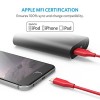 أنكر (A8111091) كابل لايتينينج و من الطرف الاّخر يو إس بى للشحن و التزامن مع أجهزة أبل ذو طول 90 سم و ذو لون أحمر