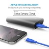 أنكر (A8111031) كابل لايتينينج و من الطرف الاّخر يو إس بى للشحن و التزامن مع أجهزة أبل ذو طول 90 سم و ذو لون أزرق