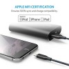 أنكر (A8112012) كابل لايتينينج و من الطرف الاّخر يو إس بى للشحن و التزامن مع أجهزة أبل ذو طول 180 سم و ذو لون أسود