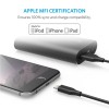 أنكر (A8111012) كابل لايتينينج و من الطرف الاّخر يو إس بى للشحن و التزامن مع أجهزة أبل ذو طول 90 سم و ذو لون أسود