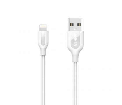 Anker A8121021 PowerLine+ Lightning Cable (3ft) Durable and Fast Charging Cable [Double Braided Nylon], White
